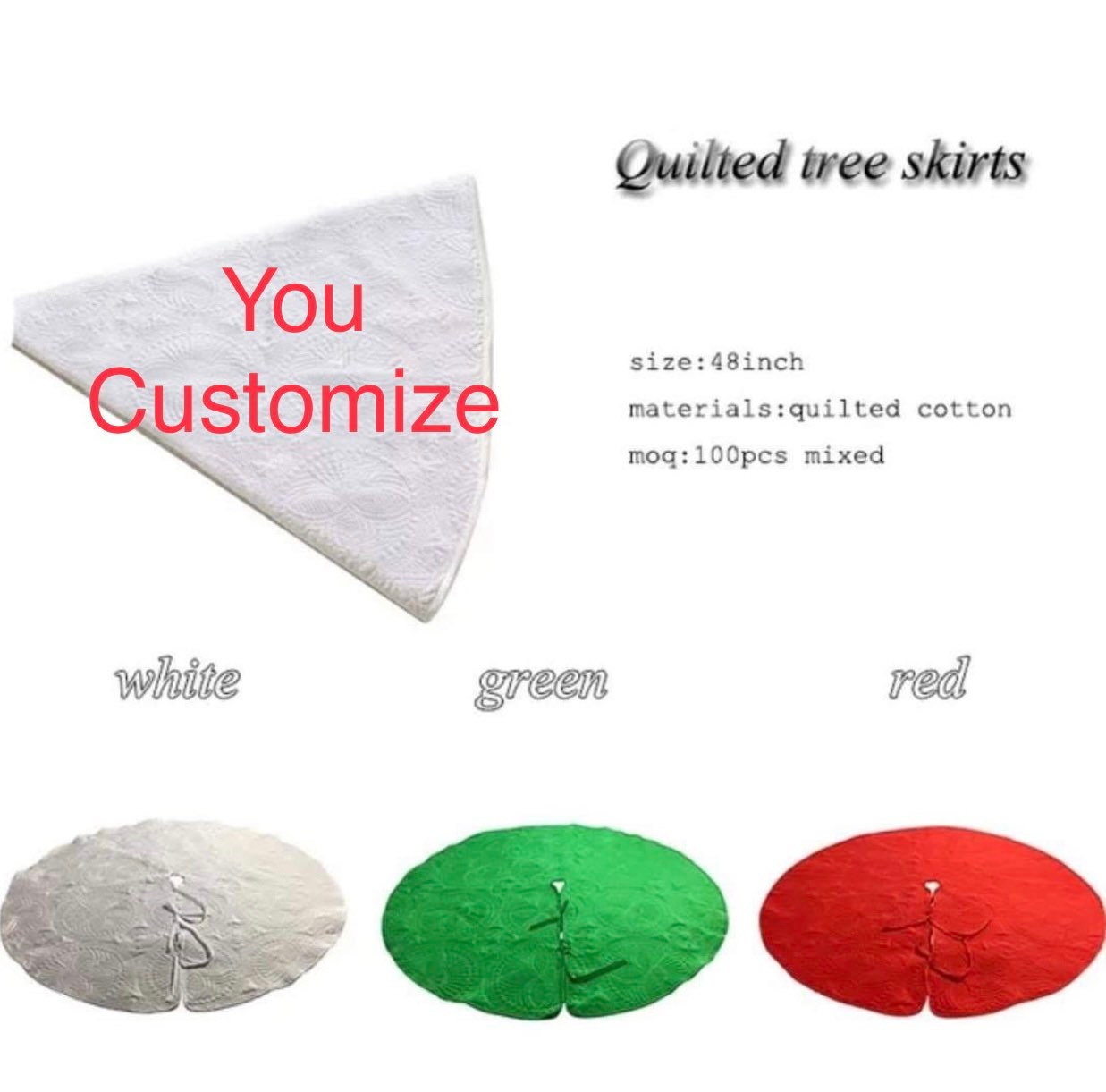 Embroidered Snowman Christmas Tree Skirt: Buffalo Plaid, Personalized