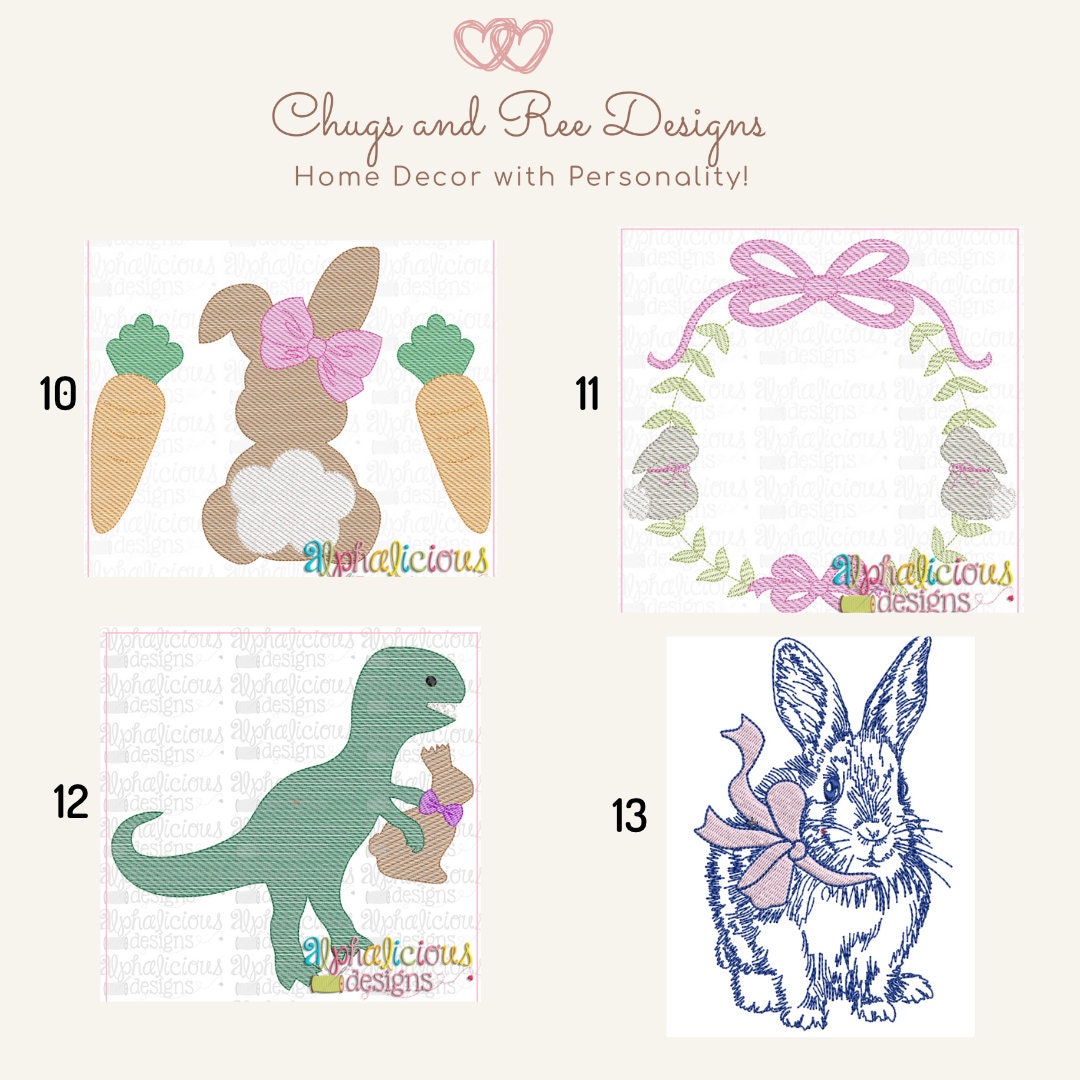 Monogrammed Seersucker Easter Basket with Plush Bunny