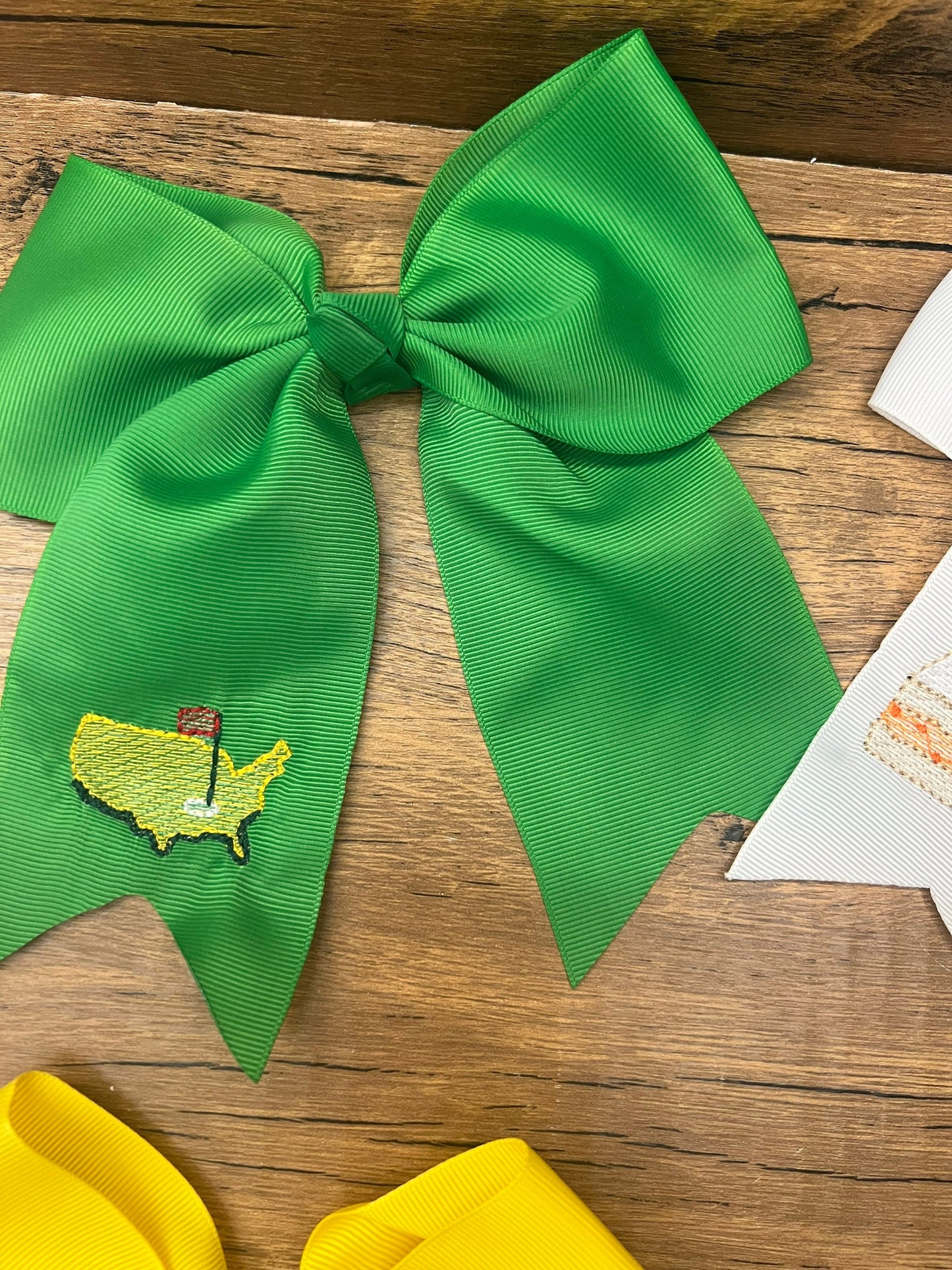 Custom Embroidered Hair Bow: Golf Tournament Bow
