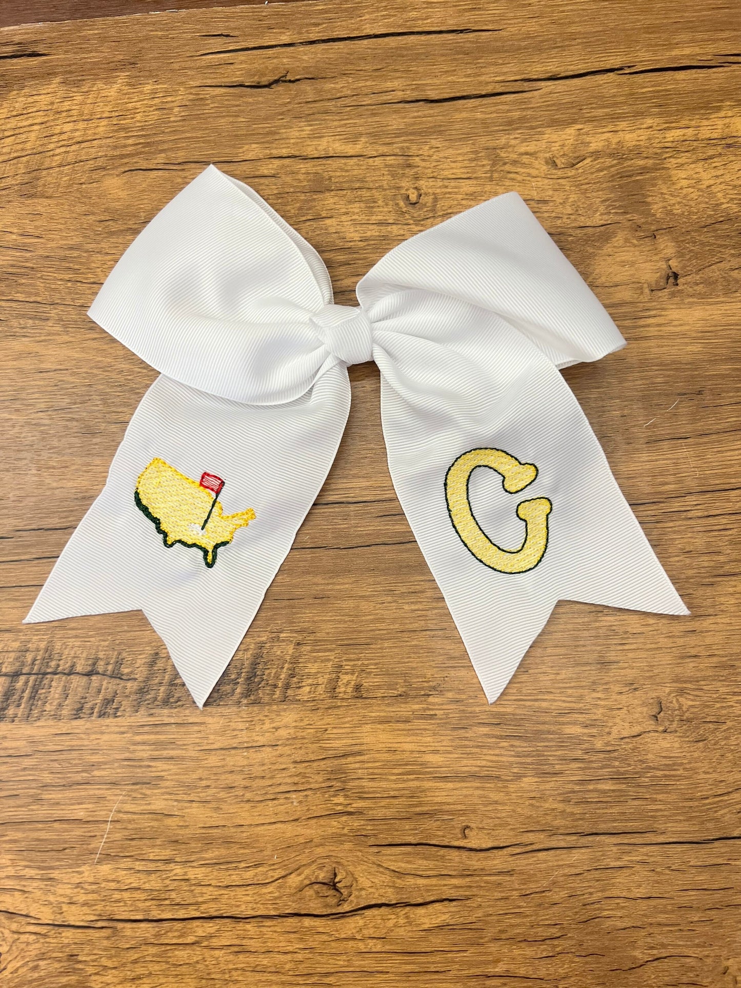 Custom Embroidered Hair Bow: Golf Tournament Bow