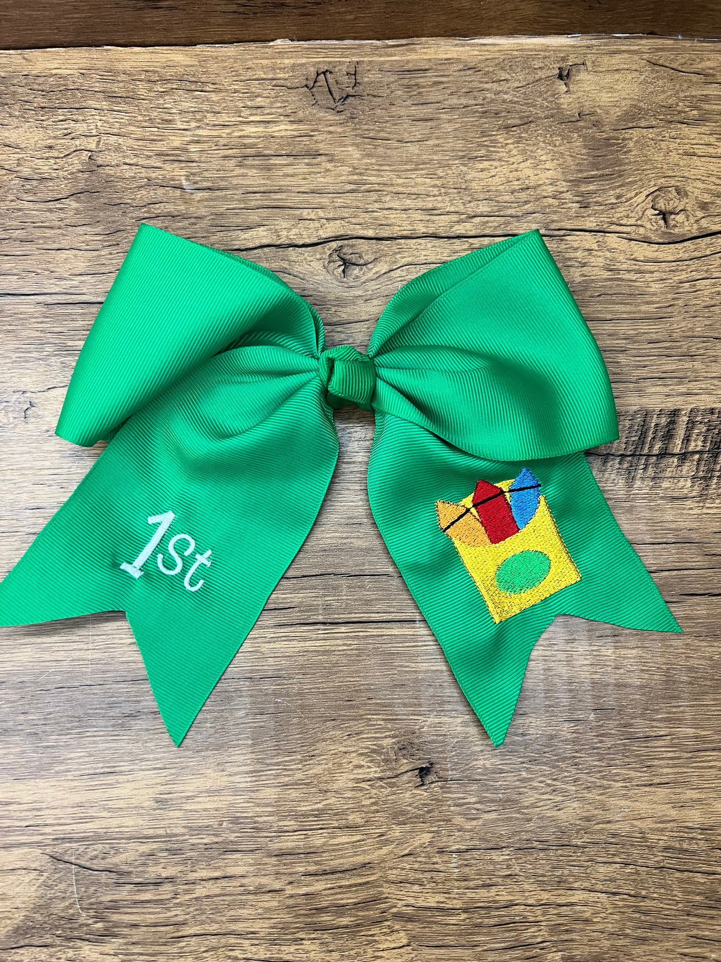 Custom Embroidered Back to School Hair Bow