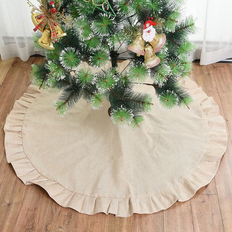 Embroidered Christmas Tree Skirt: Personalized Buffalo Plaid Matelassé