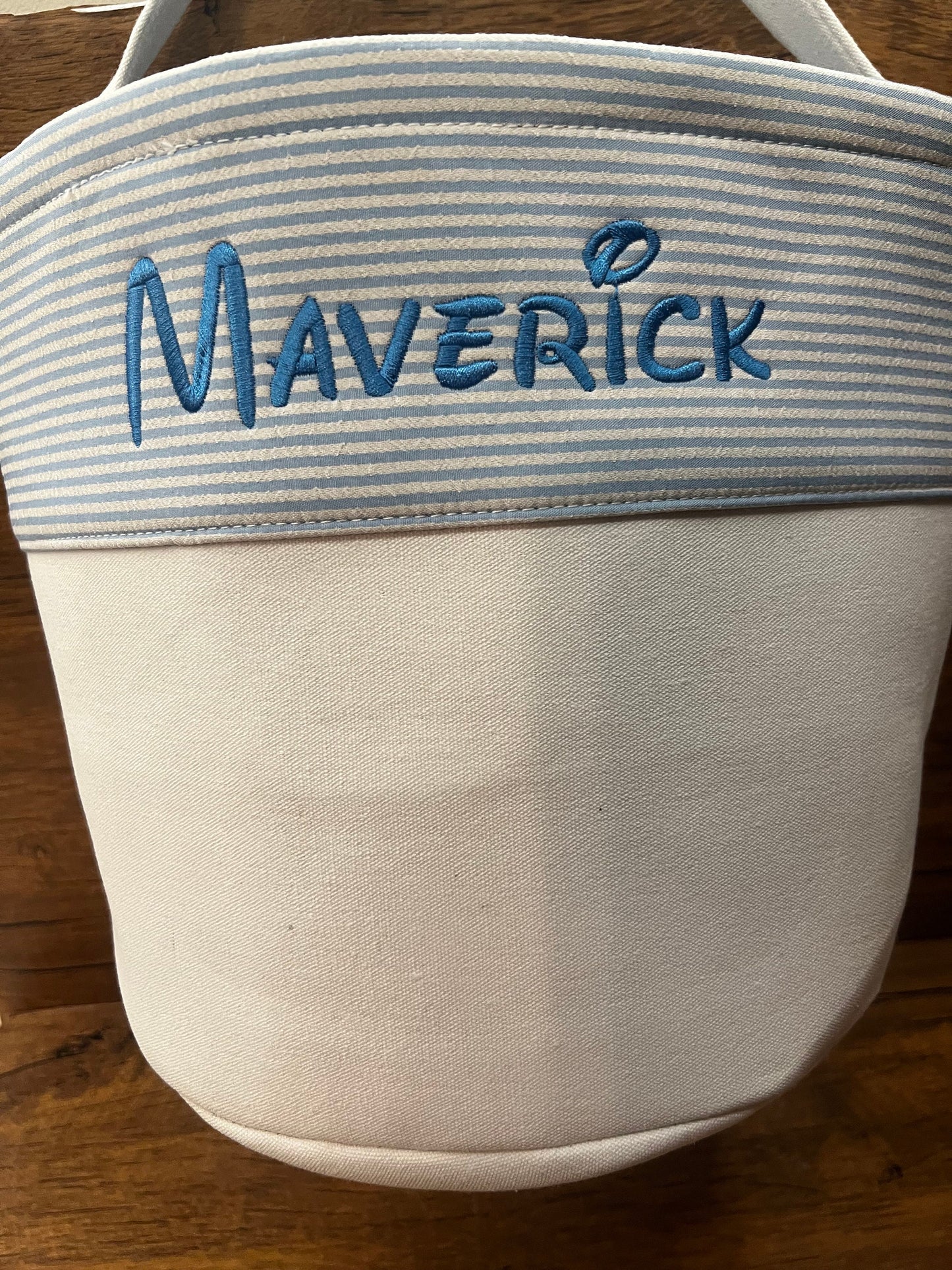 Monogrammed Seersucker Easter Basket: Personalized Canvas Tote