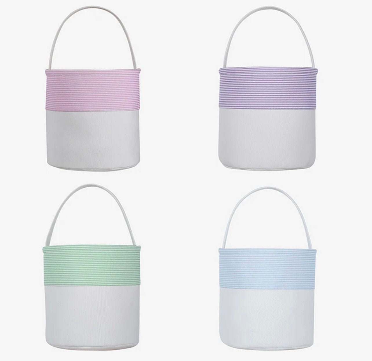 Monogrammed Seersucker Easter Basket: Personalized Canvas Tote