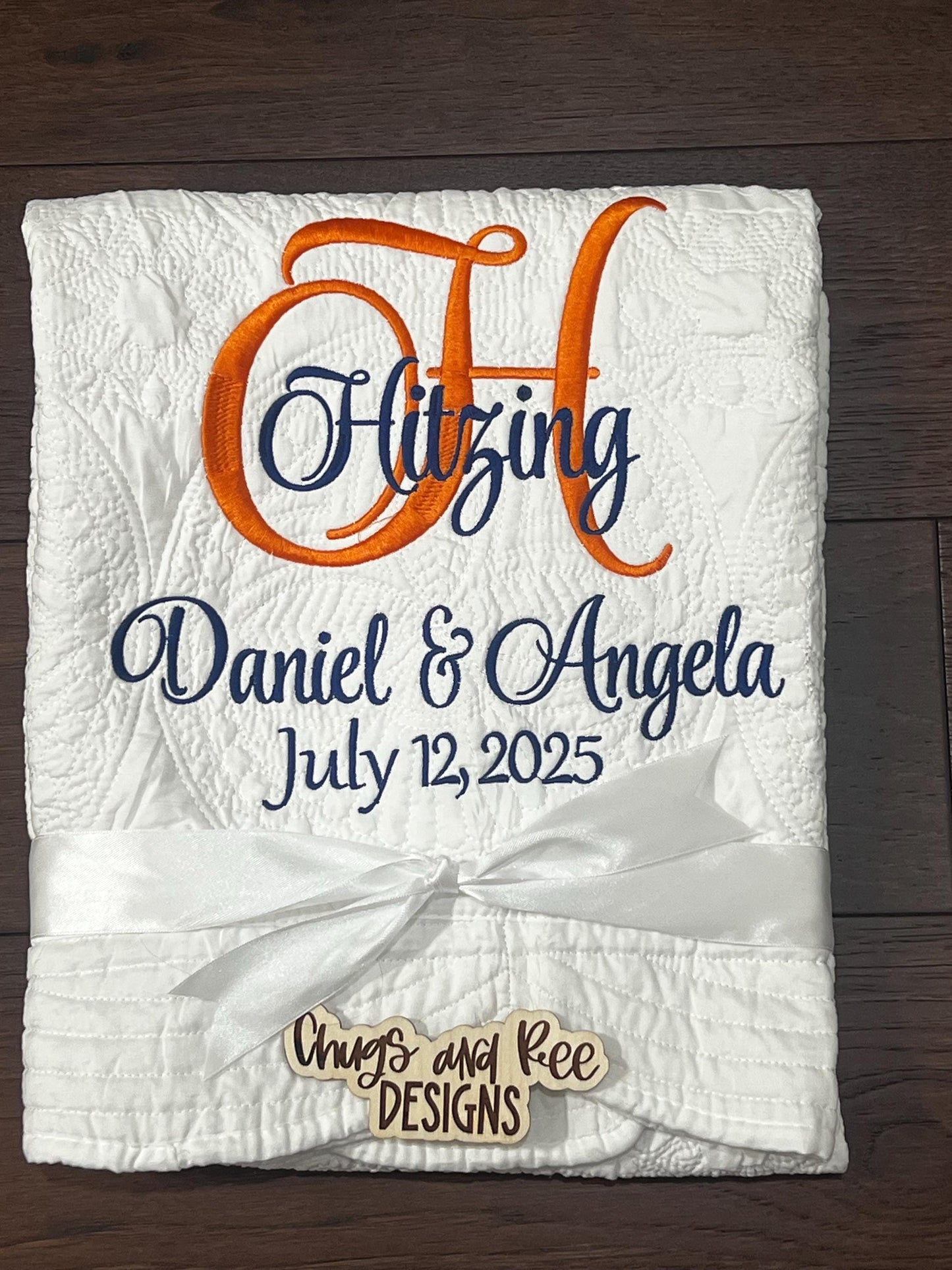 Personalized Wedding Gift | Wedding Quilt |Monogrammed Wedding Gift | Anniversary Gift | Custom Gift | Custom Quilt | Matelassé