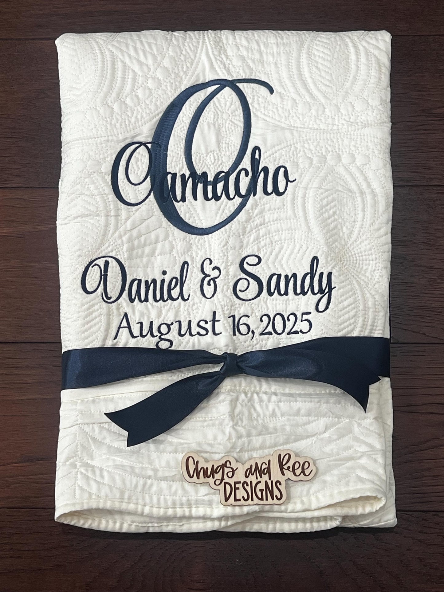 Personalized Wedding Gift | Wedding Quilt |Monogrammed Wedding Gift | Anniversary Gift | Custom Gift | Custom Quilt | Matelassé