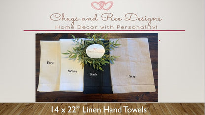 Custom Linen Towel | Rattan Basket | Embroidery  | Kitchen Towel || Home Decor | Gift | Custom Towel | Chinoiserie | Birthday Gift