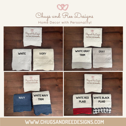 Personalized Christmas Quilt: Embroidered Cardinal, Custom Cotton Throw