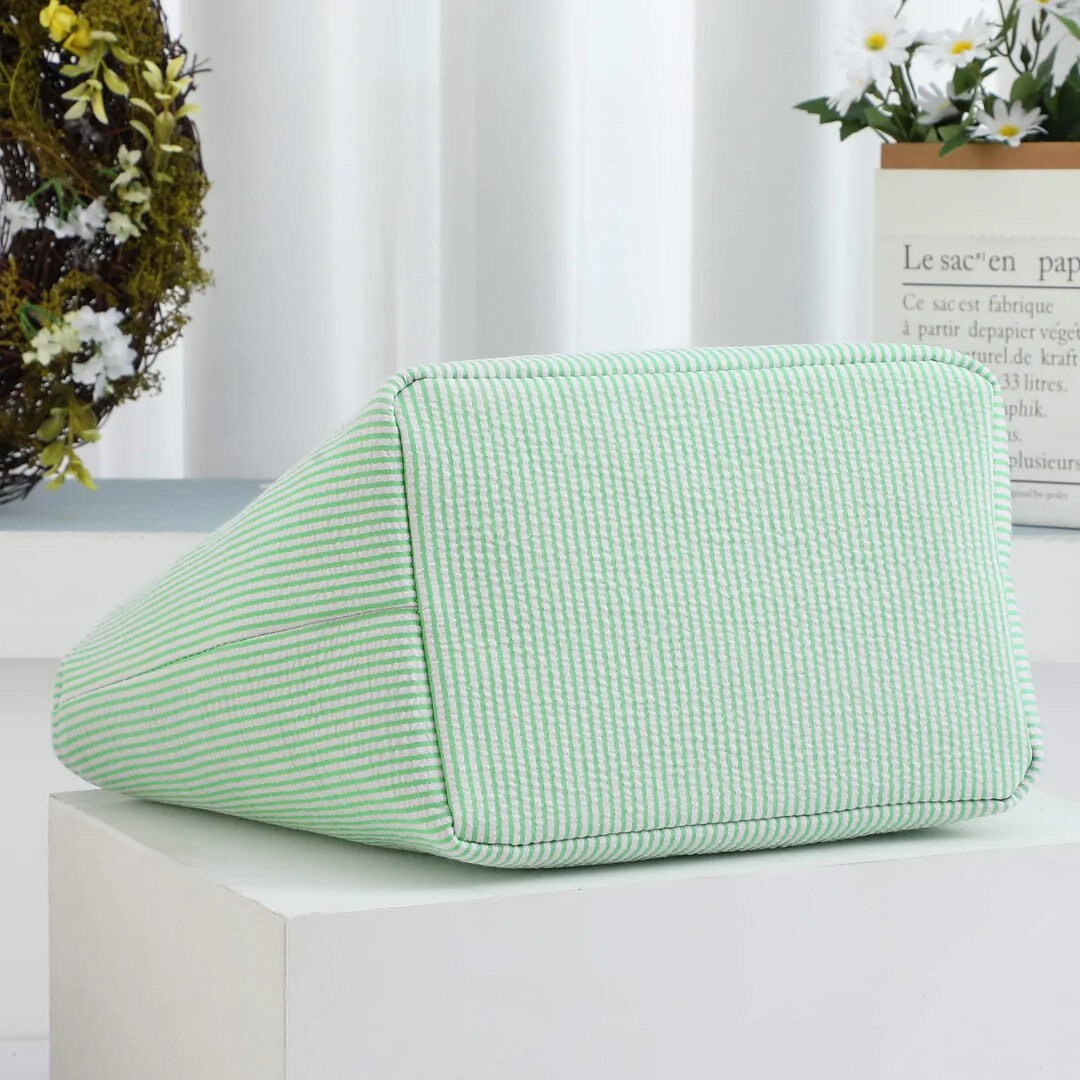 Monogrammed Seersucker Easter Basket: Personalized Canvas Tote