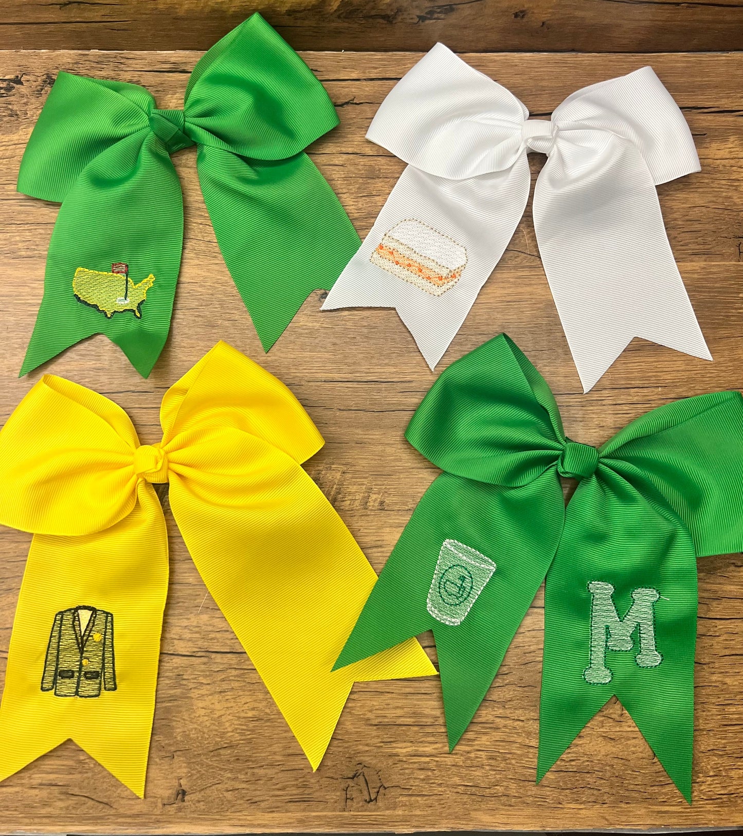 Custom Embroidered Hair Bow: Golf Tournament Bow