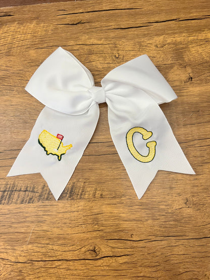 Custom Embroidered Hair Bow: Golf Tournament Bow