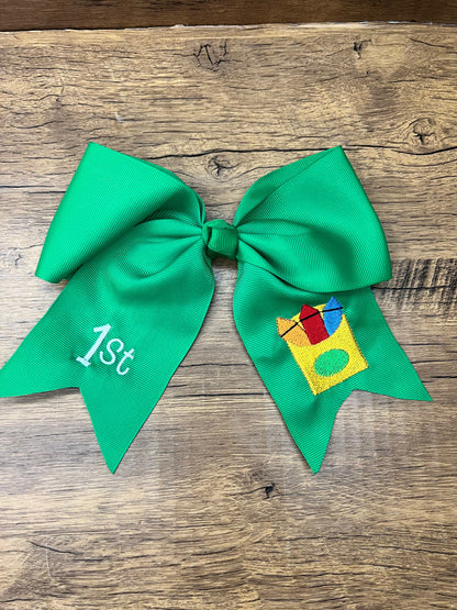 Custom Embroidered Back to School Hair Bow