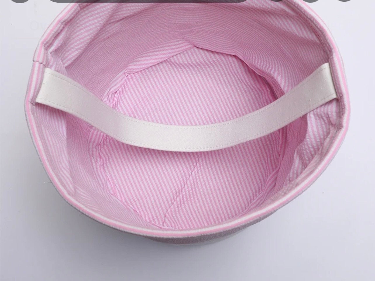 Monogrammed Seersucker Easter Basket: Personalized Canvas Tote