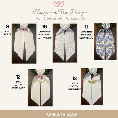 Personalized Easter Wreath Sash: Sateen Bunny Decor