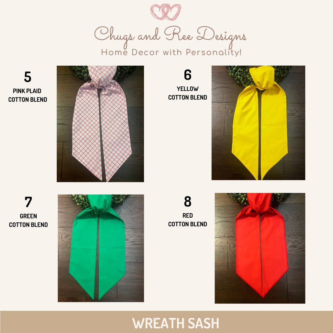 Personalized Sateen Wreath Sash: Easter Decor, Custom Initial