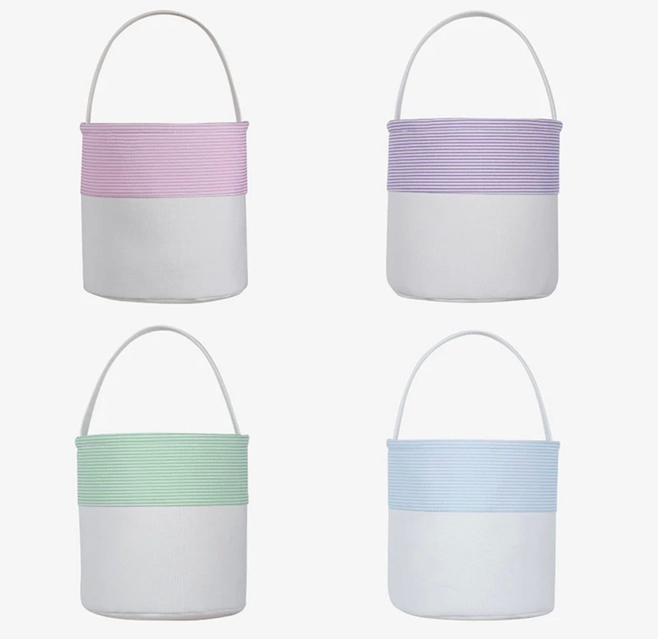 Monogrammed Seersucker Easter Basket: Embroidered Bunny Tote