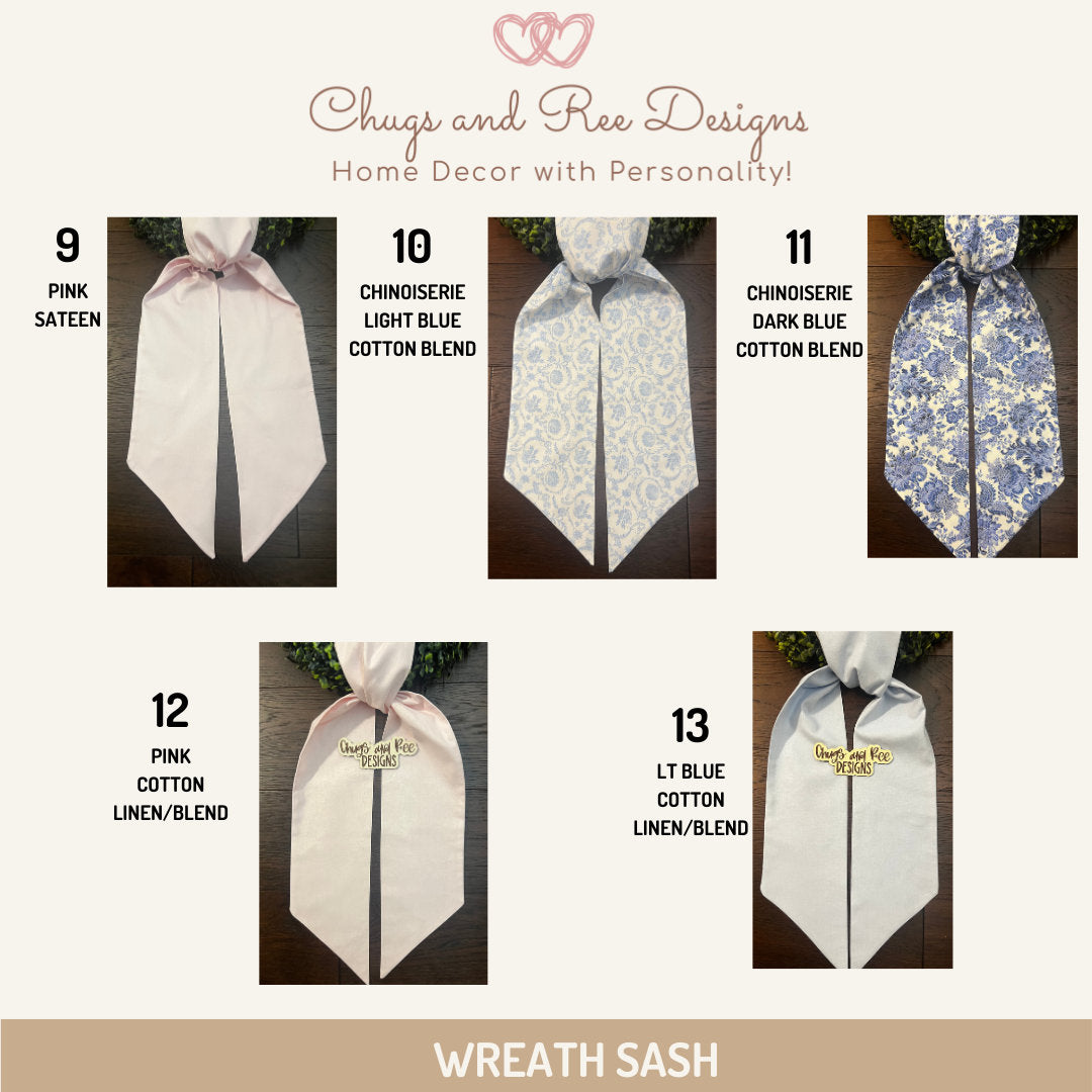 Christmas Nutcracker Wreath Sash: Personalized Sateen Holiday Decor