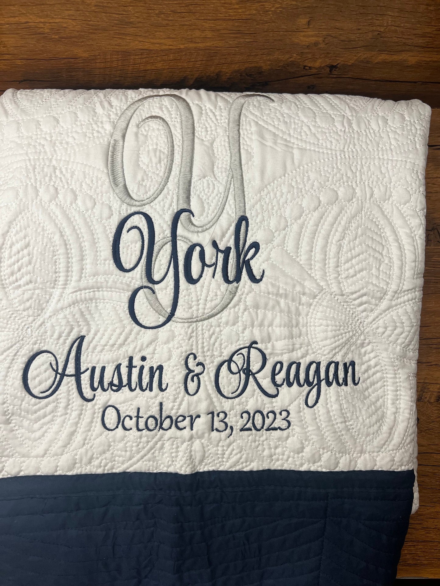 Personalized Wedding Gift | Wedding Quilt |Monogrammed Wedding Gift | Anniversary Gift  | Custom Gift | Custom Quilt | Matelassé
