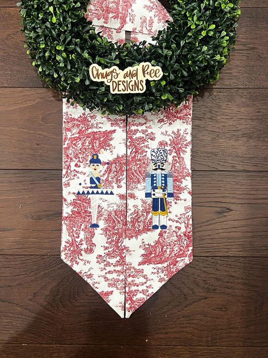 Chinoiserie Wreath Sash: Personalized Door Decor, Cotton Sateen or Linen