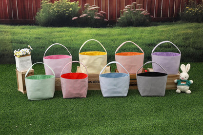 Monogrammed Seersucker Easter Basket: Kids Personalized Tote (10x9)