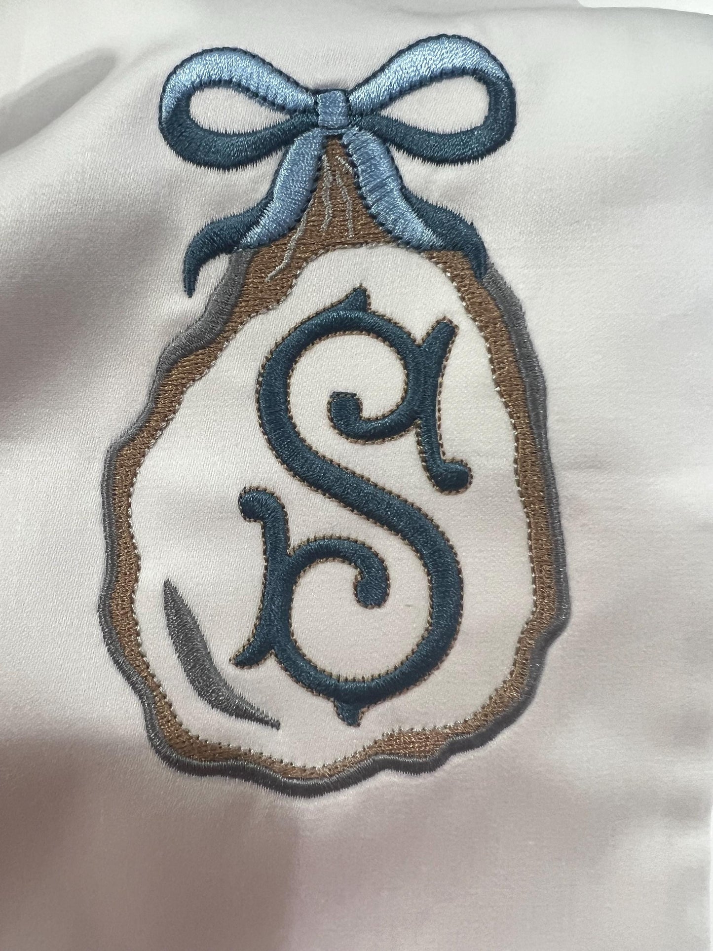 Oyster Shell Wreath Sash: Beach Decor, Personalized Cotton or Linen