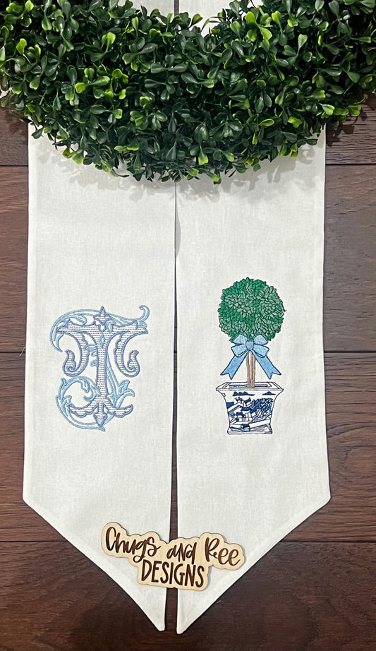 Nutcracker Christmas Wreath Sash: Sateen Holiday Decor