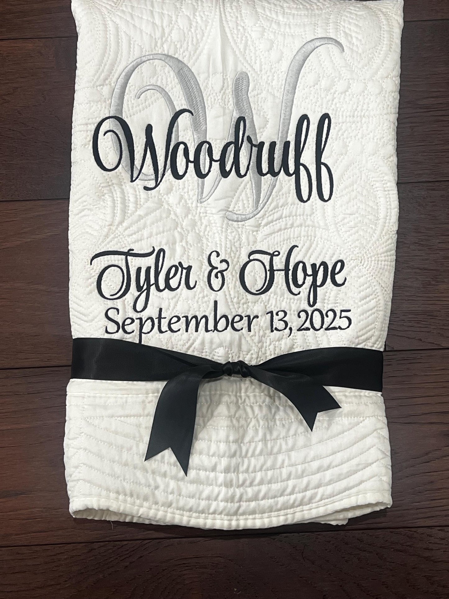Personalized Wedding Gift | Wedding Quilt |Monogrammed Wedding Gift | Anniversary Gift  | Custom Gift | Custom Quilt | Matelassé