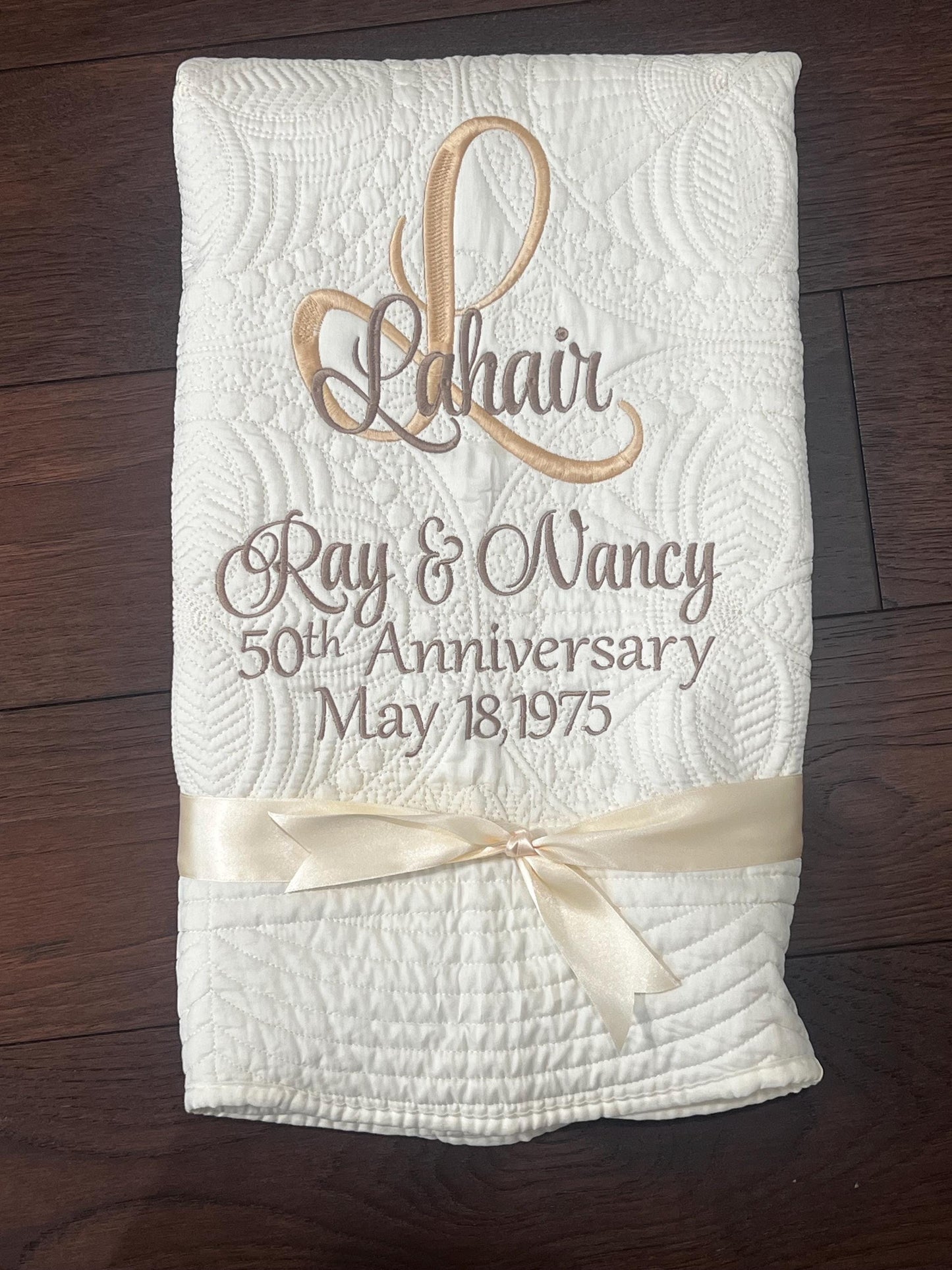 Personalized Wedding Gift | Wedding Quilt |Monogrammed Wedding Gift | Anniversary Gift  | Custom Gift | Custom Quilt | Matelassé