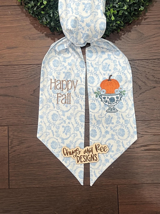 Personalized Wreath Sash – Custom Embroidered Wreath – Front Door Wreath Decor